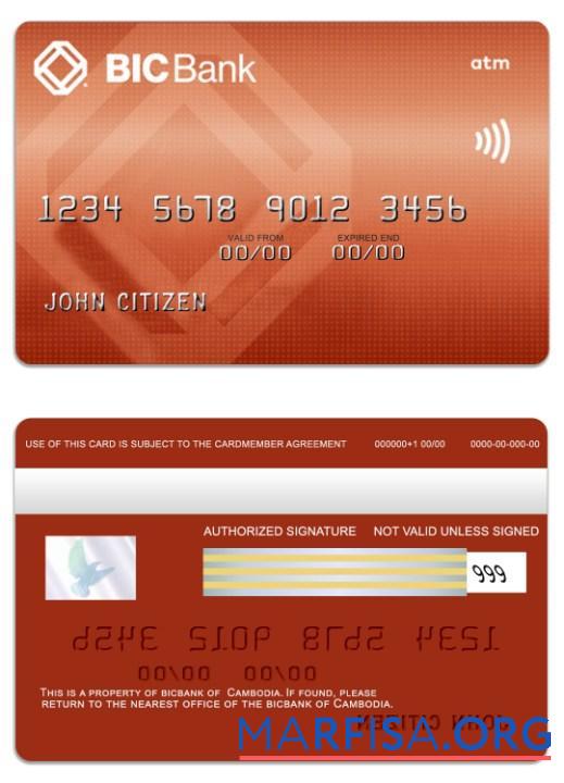 Downloadable Cambodia BICBank ATM card download for verification